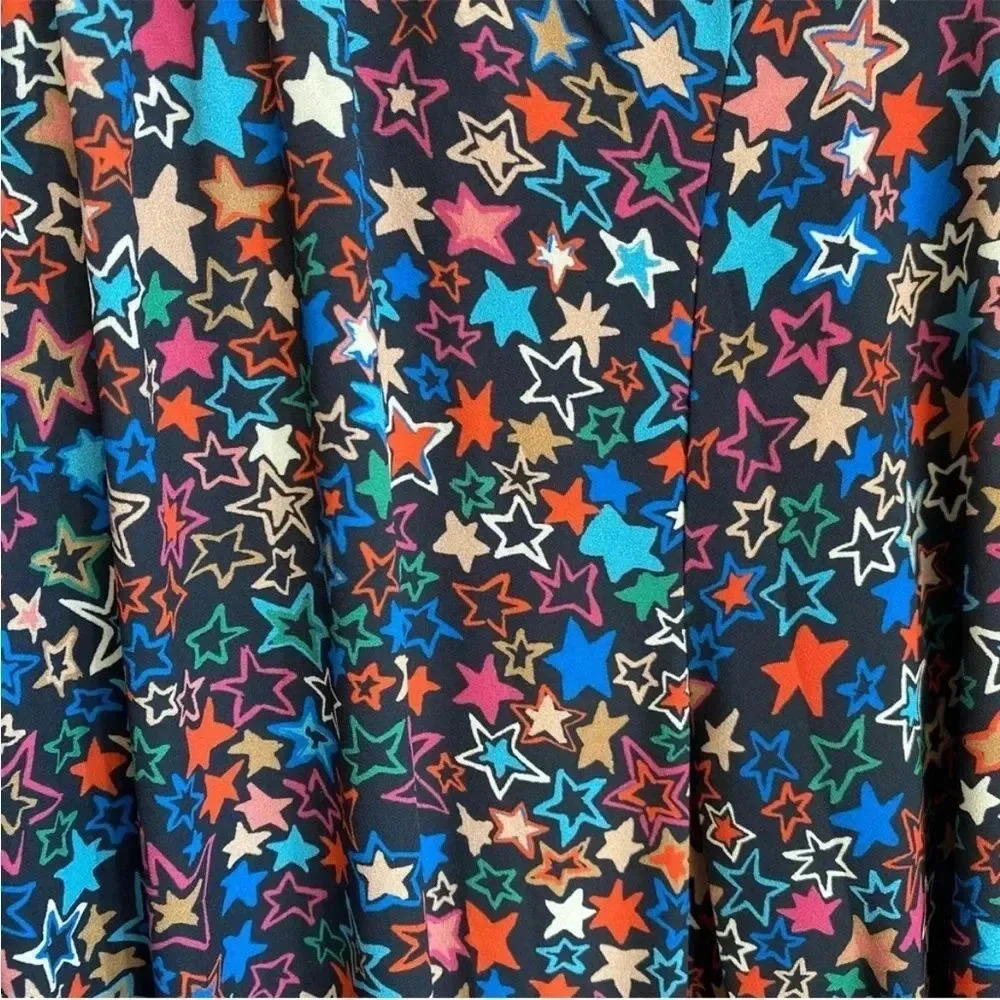 Anthropologie Current Air Aurelie Pleated Mini Dress Star Print Galaxy, Size M - Picture 7 of 10